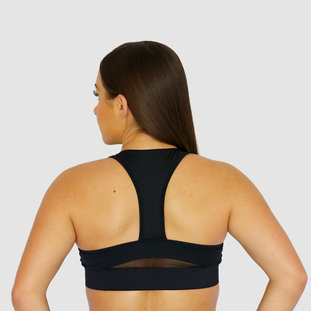Ultra Zip Front Sports Bra Black