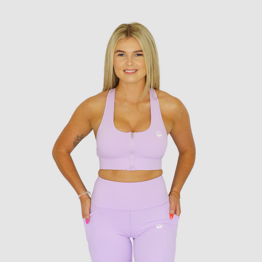 Ultra Zip Front Sports Bra Lilac