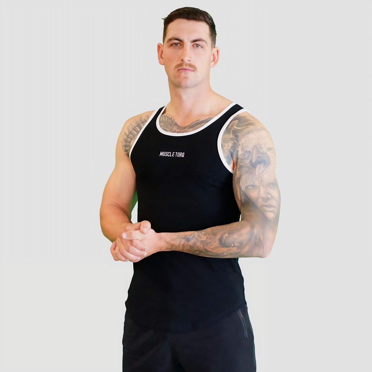 Mens Alpha Fitted Singlet Black