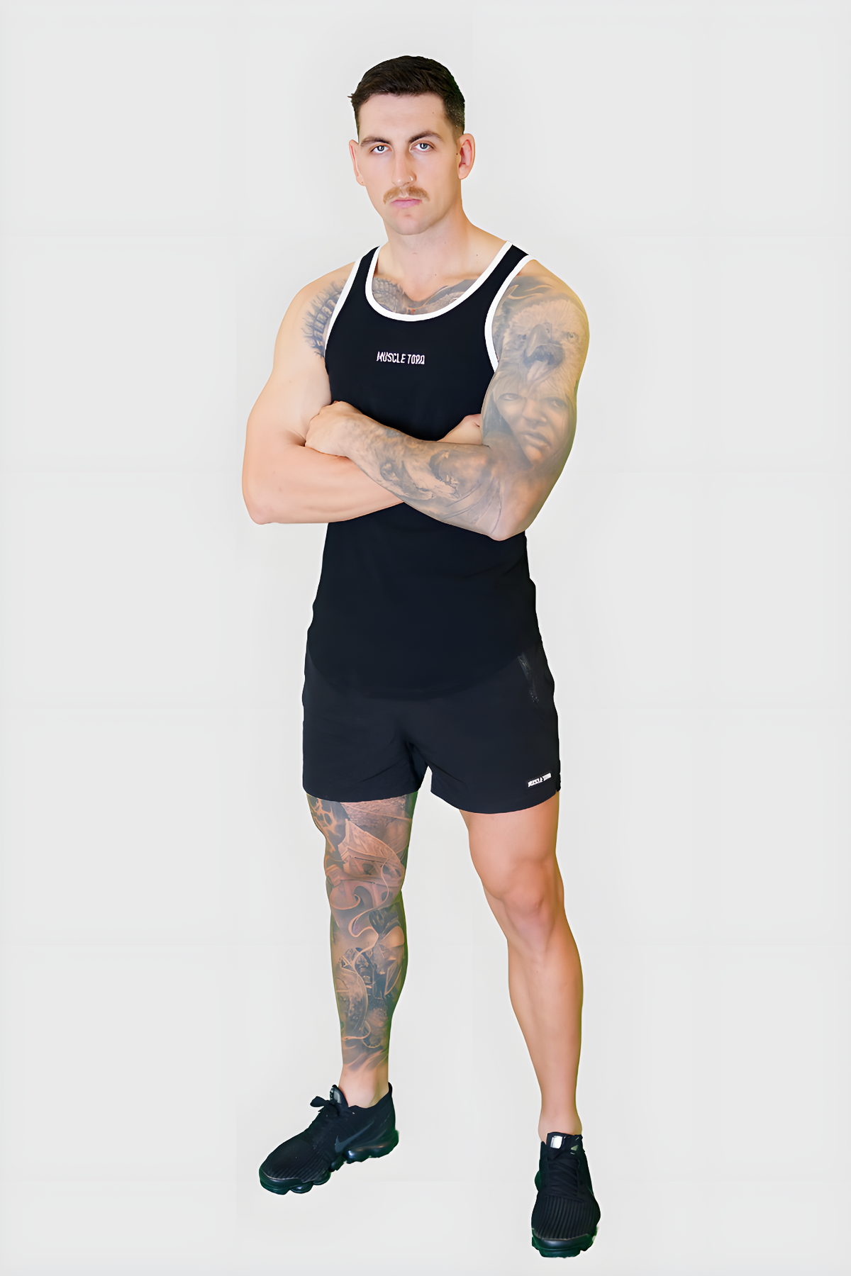 Mens Alpha Fitted Singlet Black