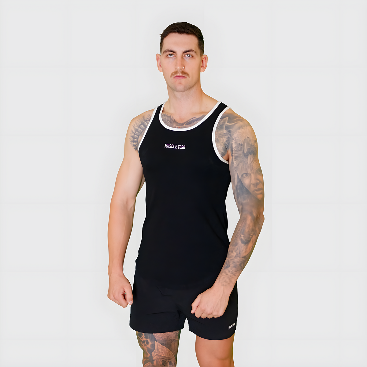 Mens Alpha Fitted Singlet Black