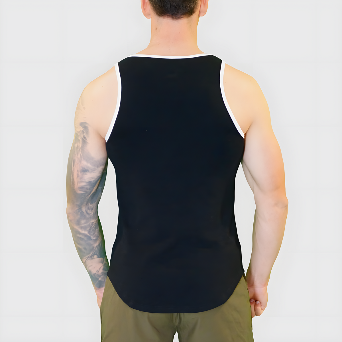 Mens Alpha Fitted Singlet Black