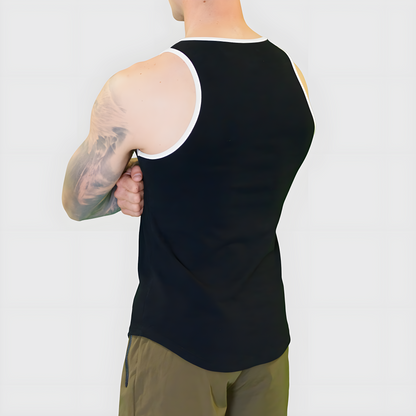 Mens Alpha Fitted Singlet Black