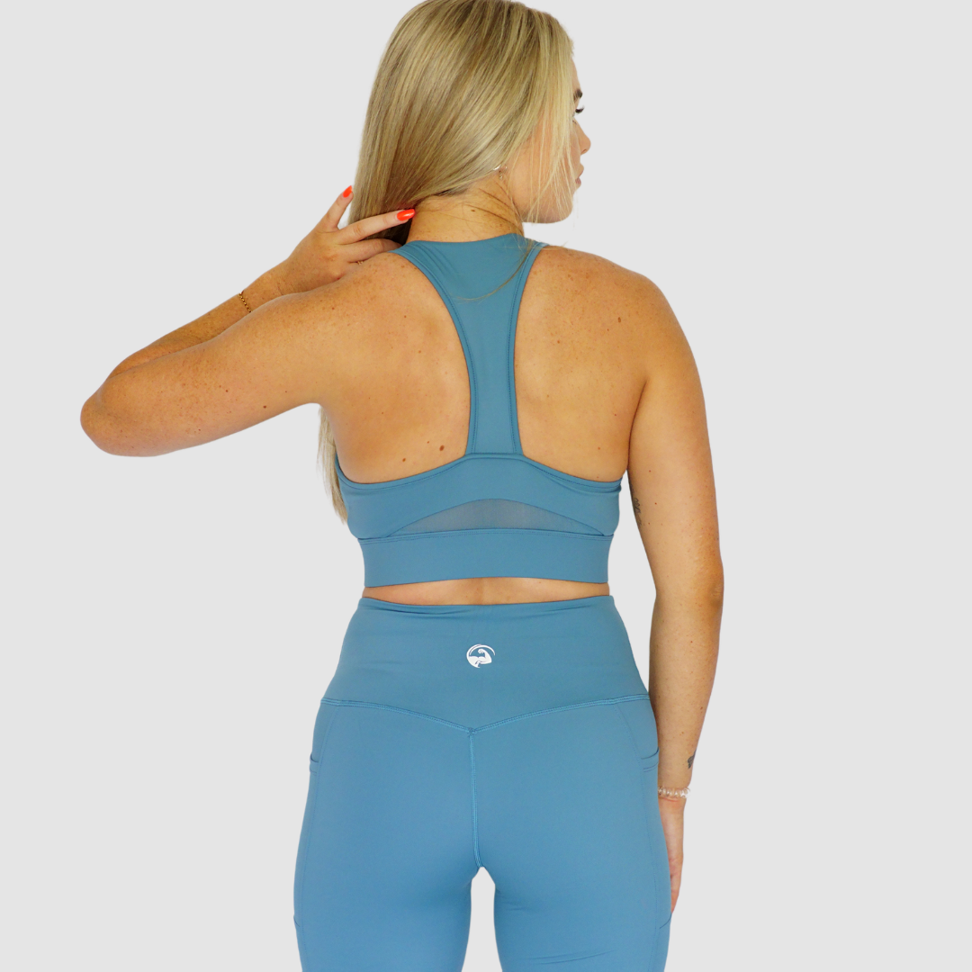 Ultra Zip Front Sports Bra Teal