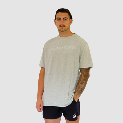 Mens Oversized T Shirt Grey Marl
