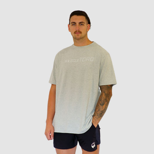 Mens Oversized T Shirt Grey Marl