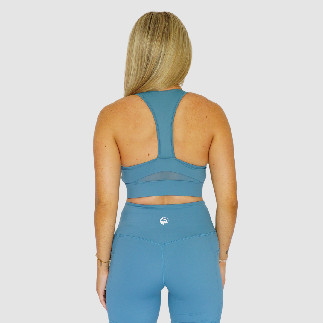 Ultra Zip Front Sports Bra Teal