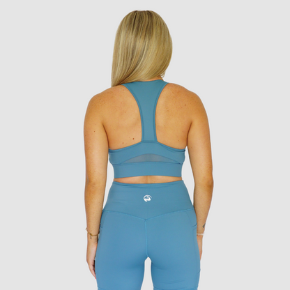 Ultra Zip Front Sports Bra Teal