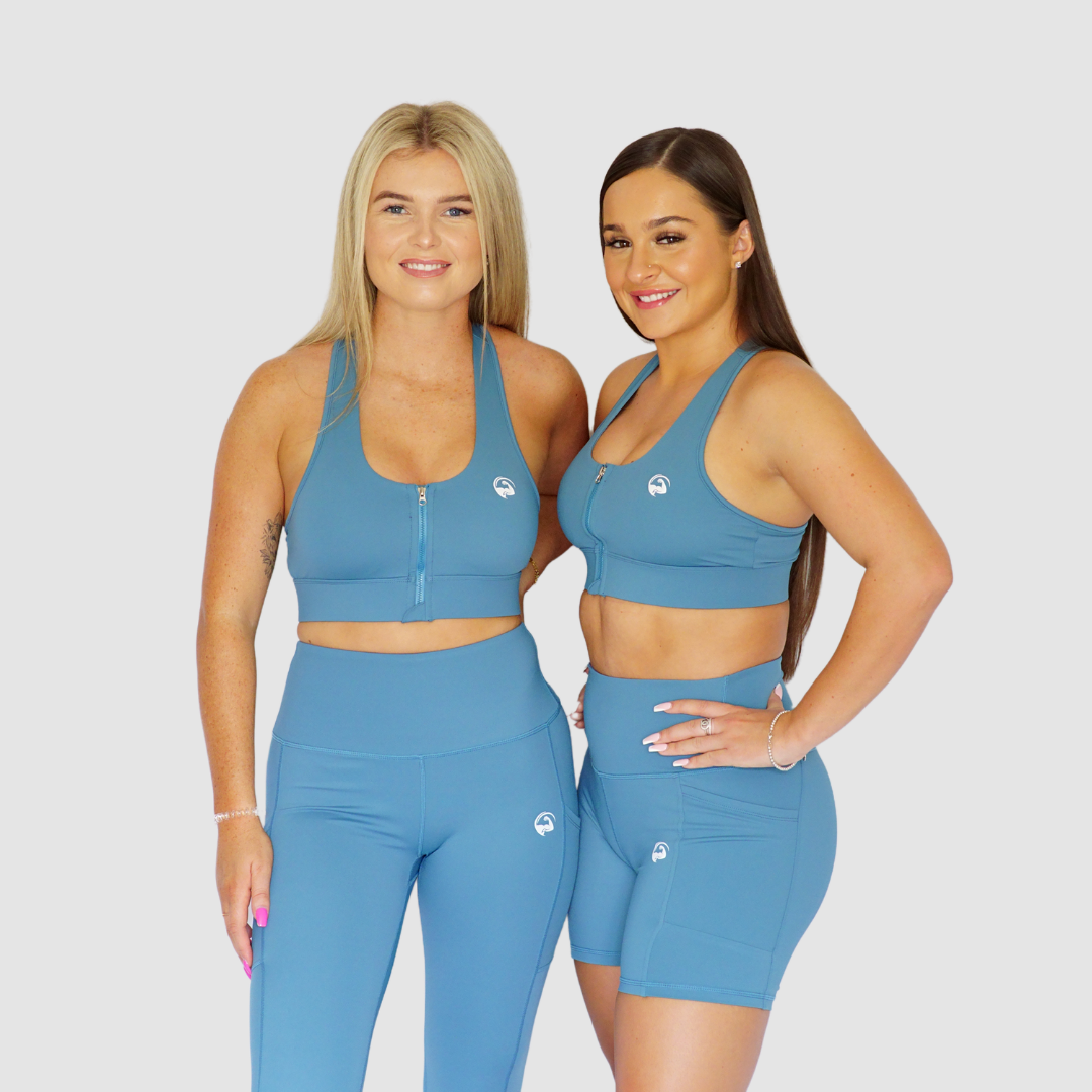 Ultra Zip Front Sports Bra Teal