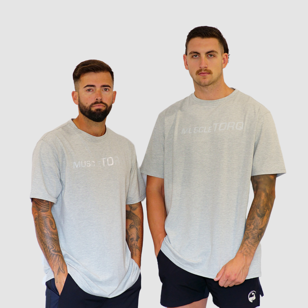 Mens Oversized T Shirt Grey Marl