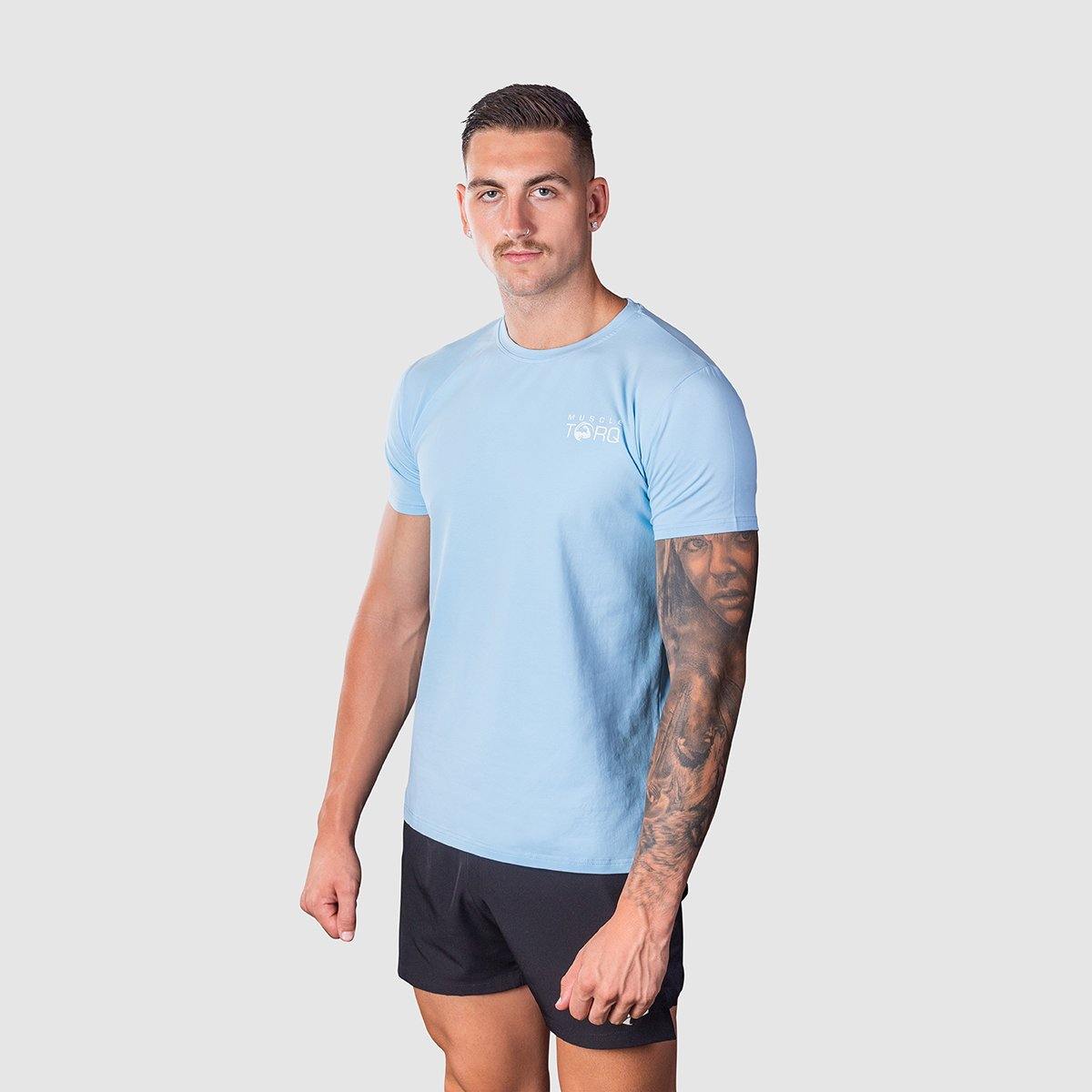Mens Training T Shirt Ice Blue - Muscle Torq