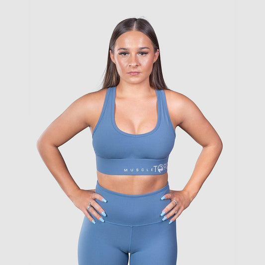 Luxe Racerback Sports Bra Ocean Blue - Muscle Torq