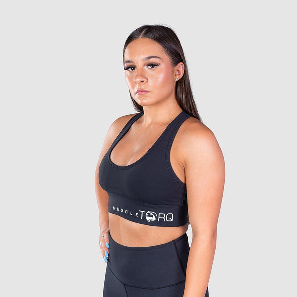 Luxe Racerback Sports Bra Black - Muscle Torq
