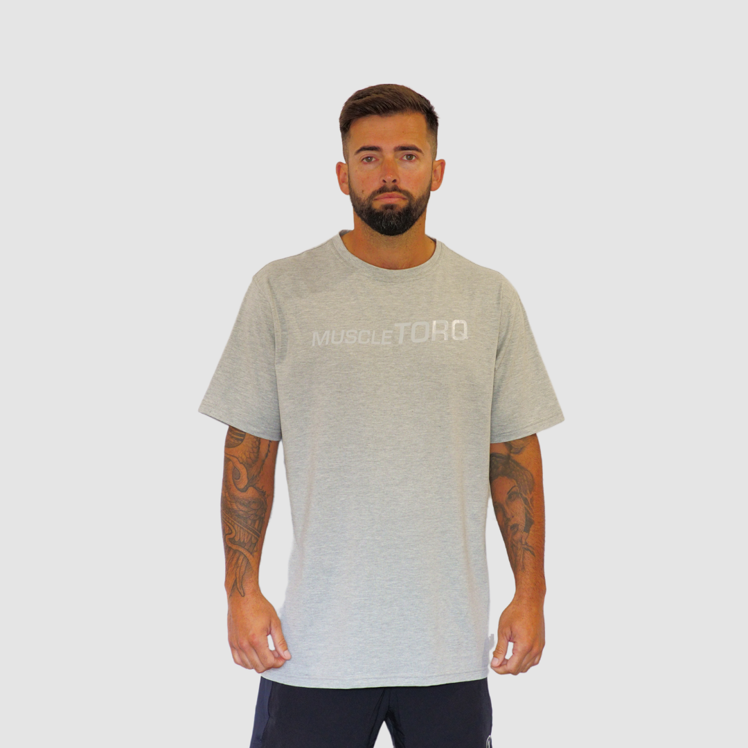 Mens Oversized T Shirt Grey Marl