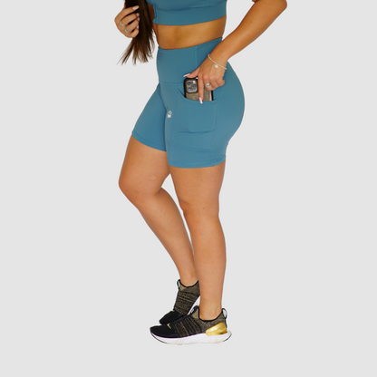 Pocket Bike Shorts Teal