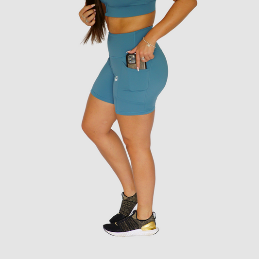 Pocket Bike Shorts Teal