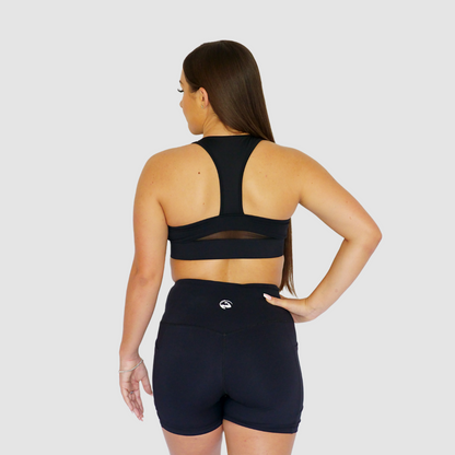 Ultra Zip Front Sports Bra Black
