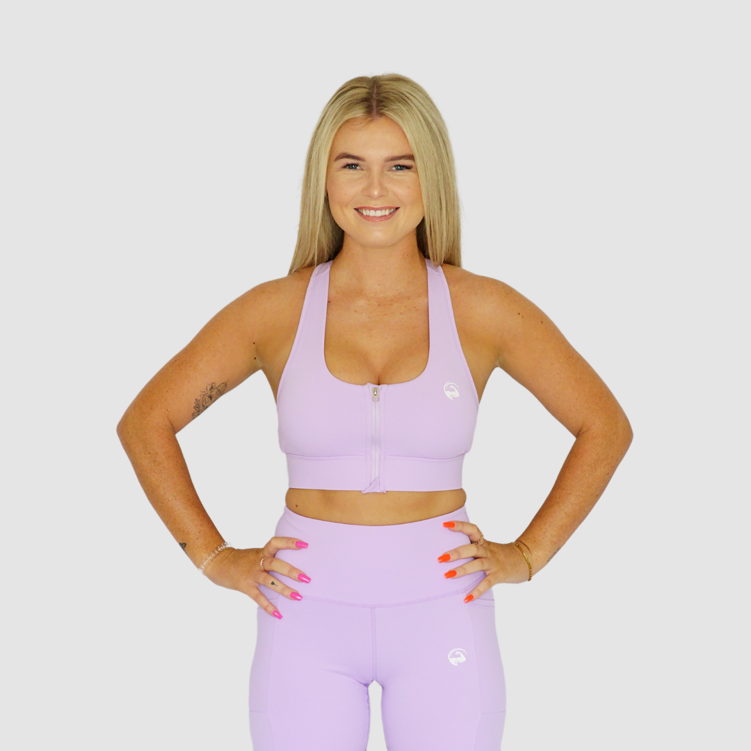Ultra Zip Front Sports Bra Lilac